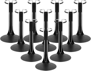 10 Pcs Doll Stand Adjustable Doll Display Stand, Action Figure Stand Holder 1/6 Scale Dolls Support Stand for 8" to 12" Dolls Accessories (Black)