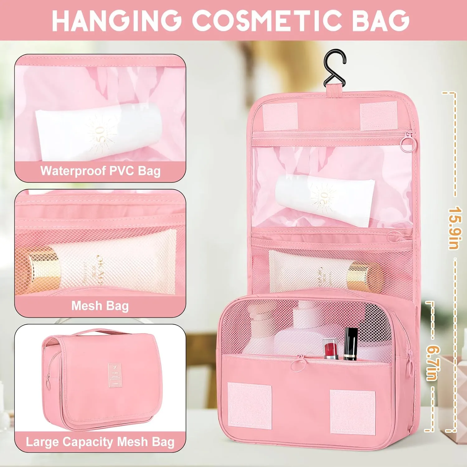 10 Set Packing Cubes for Travel, Luggage Organizer Bags with Hanging Toiletry Bag and Shoe Bag, Travel Packing Cubes for Carry on Suitcase Luggage Accessories Vacation Essentials (Black)