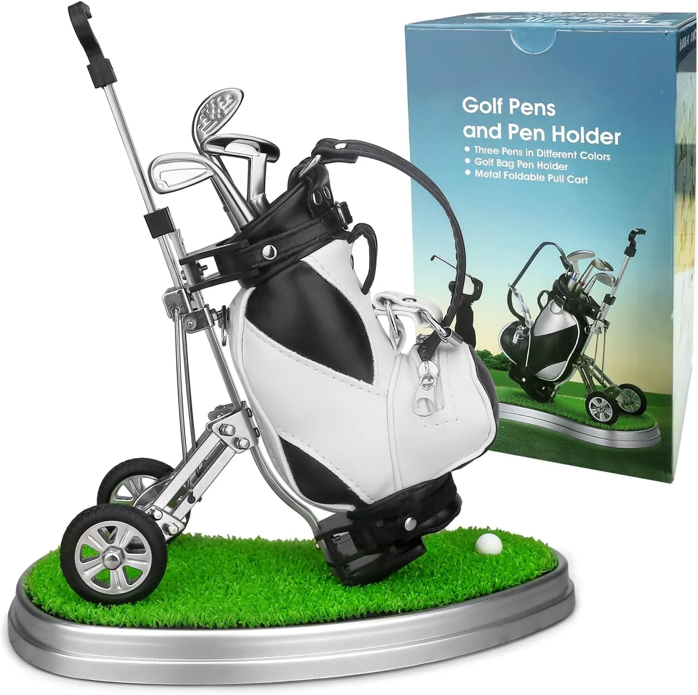 10L0L Golf Gifts for Men Golf Pen Holder Stocking Stuffers for Golfers Funny Gifts Unique Office Supplies Desk Decor, Gift for Birthday Christmas Golf Tournament for Boss Dad Husband Golf Lovers