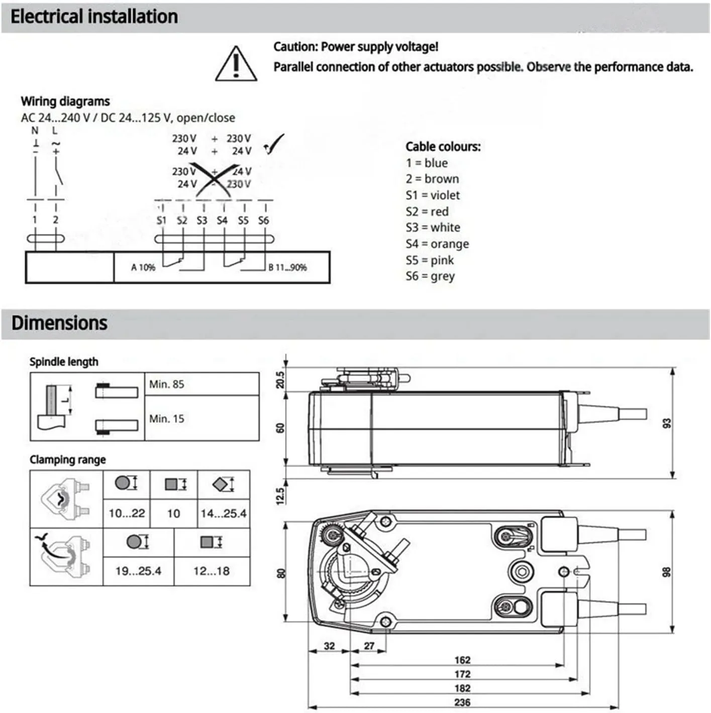 10NM NFA/NFA-S2/NF24A-SR AC24V Rotary Actuator Fail-Safe for Adjusting Dampers(NFA-S2)