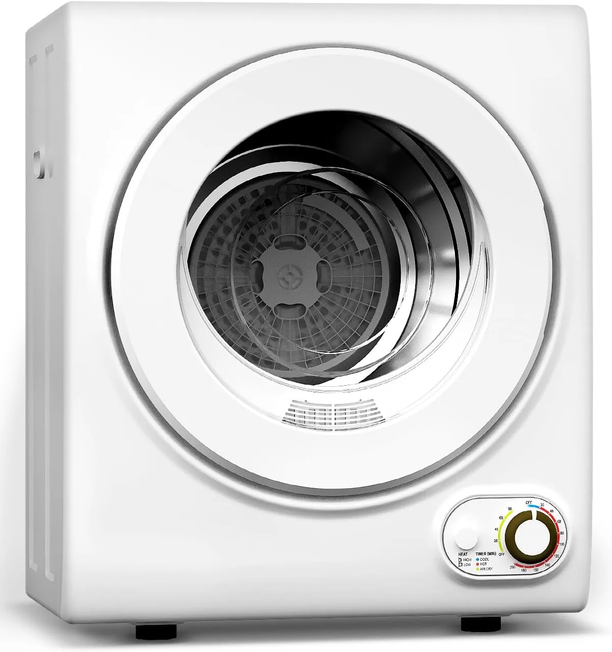 110V Portable Dryer – 850W Compact Clothes Dryer with 4 Automatic Drying Modes, Stainless Steel Tub, Simple Control Knob for Apartments, Dorms & Small Spaces