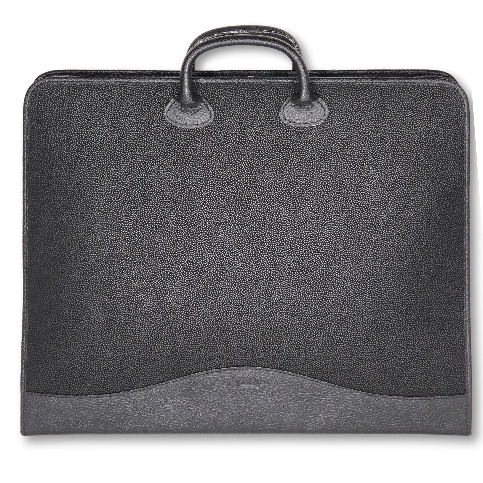 14" x 17" Executive Zippered Presentation Portfolio Case - Leather Handle, Integrated Multiring Binder with 10 Archival Pages (Expandable to 30)