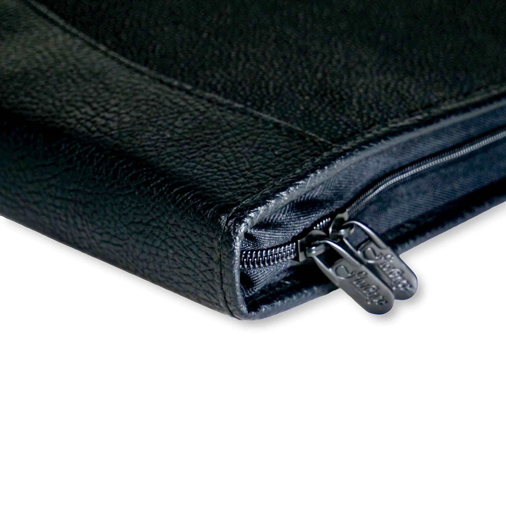14" x 17" Executive Zippered Presentation Portfolio Case - Leather Handle, Integrated Multiring Binder with 10 Archival Pages (Expandable to 30)