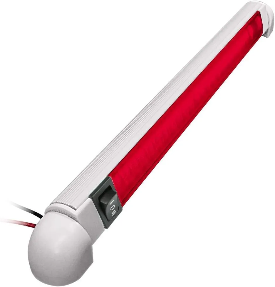 165º Rotation Powder-Coated Aluminum Body Rail Light w/Swivel Bracket Best for Boat, RV, Camper, Trailer, etc; Free Screws Included