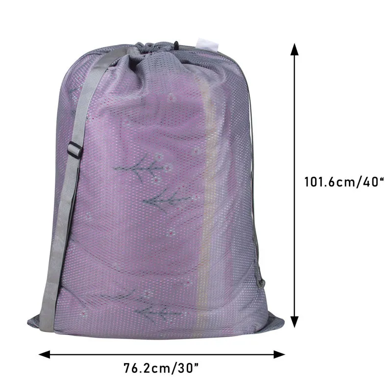 2 Pack Extra Large Mesh Laundry Bag with Carry Strap