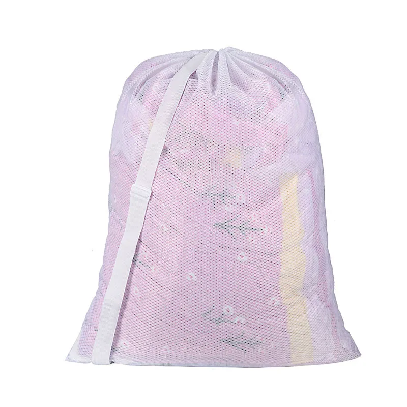 2 Pack Extra Large Mesh Laundry Bag with Carry Strap