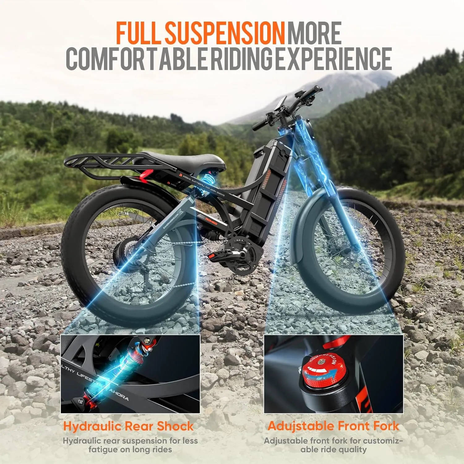 2025 Romeo Pro 3/ Pro 2 5000W/ 4000W 46-50MPH Dual Motor Electric Bike for Adults, 80/70Ah/200  Miles Long Range Electric Bike, 26'' Puncture-Proof Tire, 7-Speed Pedal Assist UL Certificate