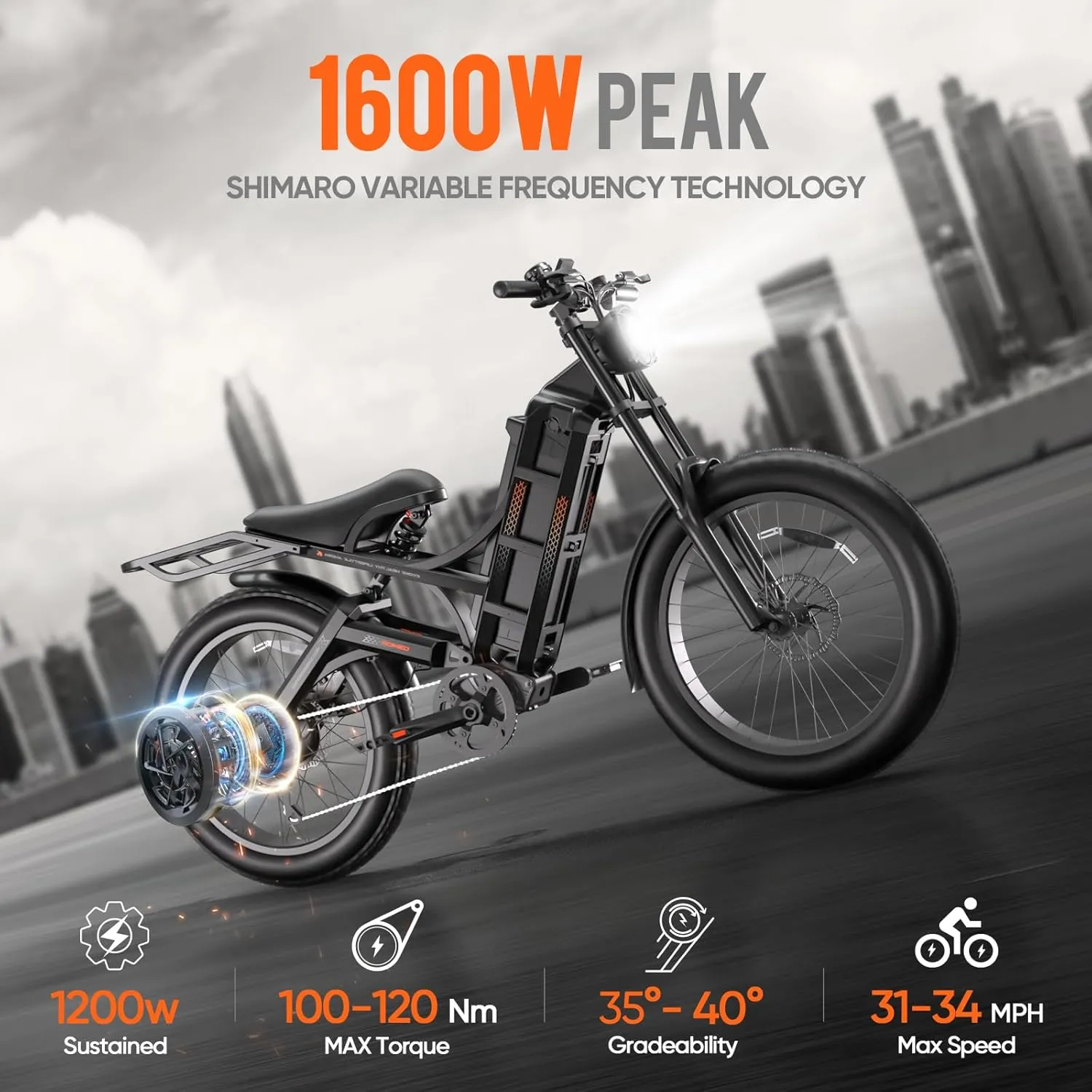 2025 Romeo Pro 3/ Pro 2 5000W/ 4000W 46-50MPH Dual Motor Electric Bike for Adults, 80/70Ah/200  Miles Long Range Electric Bike, 26'' Puncture-Proof Tire, 7-Speed Pedal Assist UL Certificate