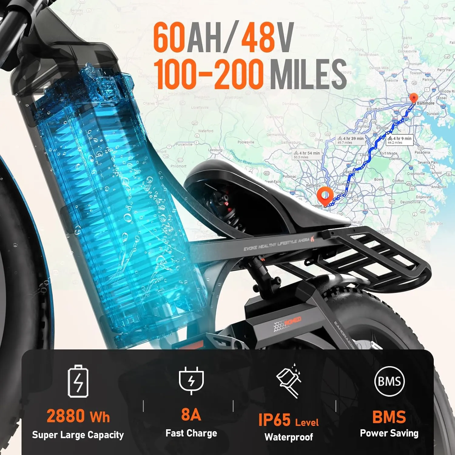 2025 Romeo Pro 3/ Pro 2 5000W/ 4000W 46-50MPH Dual Motor Electric Bike for Adults, 80/70Ah/200  Miles Long Range Electric Bike, 26'' Puncture-Proof Tire, 7-Speed Pedal Assist UL Certificate