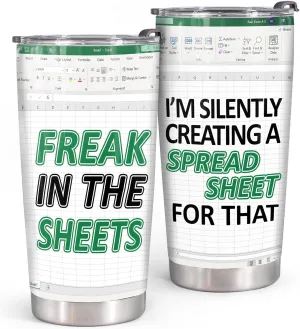 20oz Accountant Tumbler With Lid Accountant Gifts For Women Men Freak In The Sheets Excel Mug – Funny Gifts For Accountant Coworkers CFO CPA Spreadsheets Humor Accountant Funny Mug Travel Coffee Cups