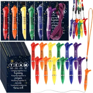 24 Set Team Employee Appreciation Gift Bulk Thumbs up Pens with Lanyard Motivational Bookmarks Hand Gesture Ballpoint Pen Team Building Gifts for Dispatcher Patient Access Week