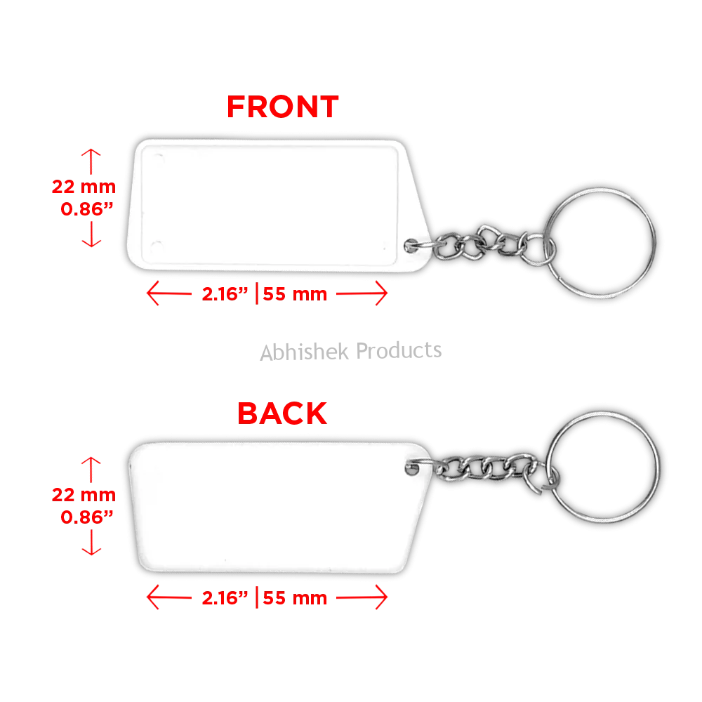 25X55 mm RECTANGLE KEYCHAIN - SINGLE SIDE STICKER TYPE - 100 PCS
