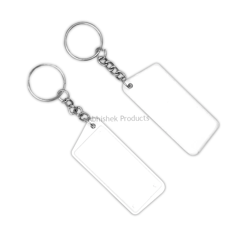 25X55 mm RECTANGLE KEYCHAIN - SINGLE SIDE STICKER TYPE - 100 PCS