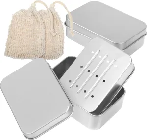 2pcs Soap Box Travel Holders with Fast Drainage Elegant Design for Bathroom Camping Includes