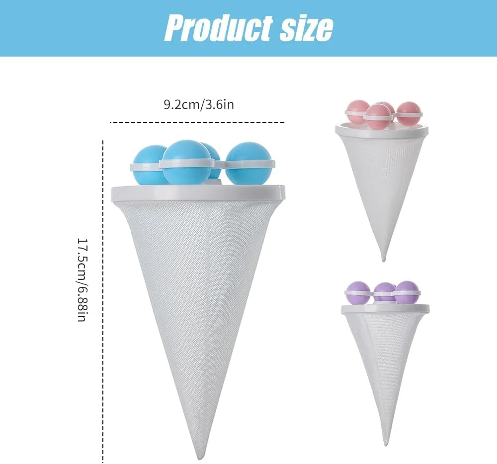 3 PCS Floating Hair Filtering Mesh Removal, Washing Machine Filter Mesh Bag Pet Hair Remover for Laundry, Lint Catcher for Washing Machine Reusable Laundry Pet Hair Catcher Bags (Pink)
