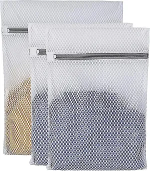 3 Pcs Heilwiy Honeycomb Mesh Laundry Bags For Delicates With Premium Zipper