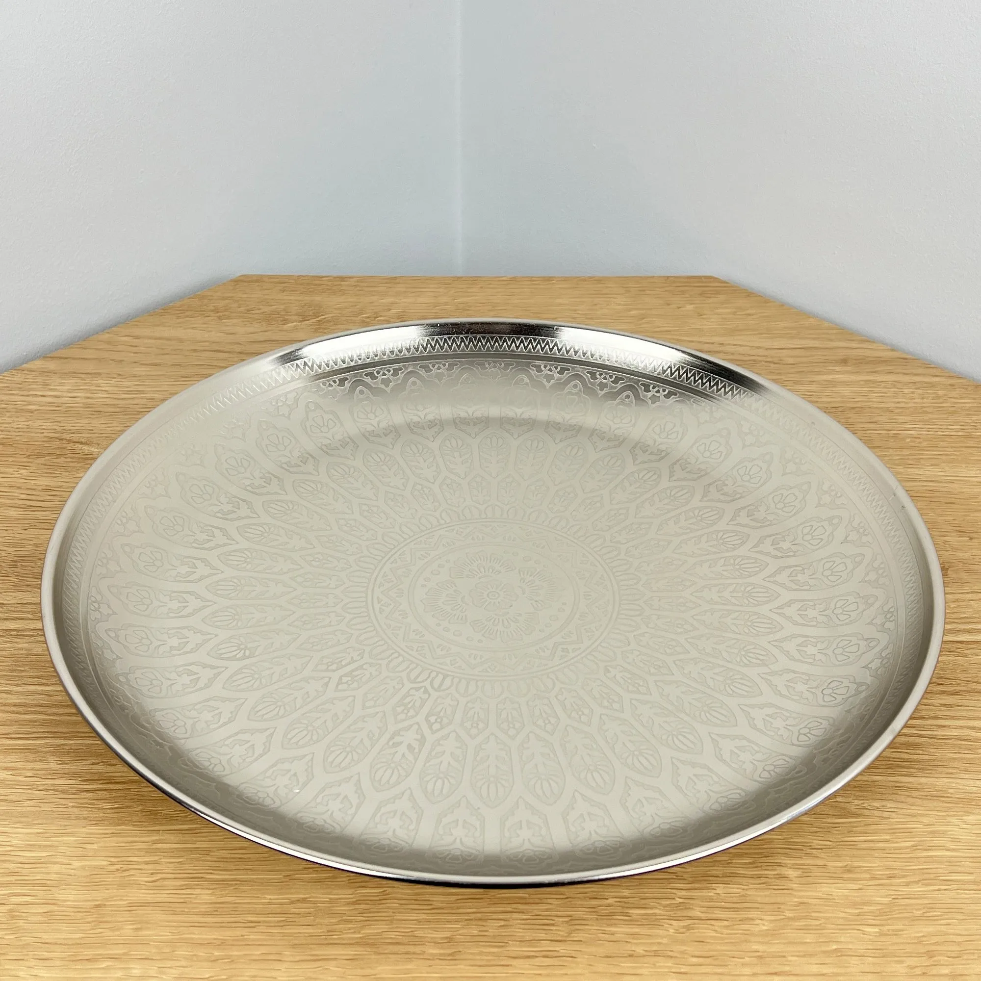 33cm Large Decorative Tray - Silver