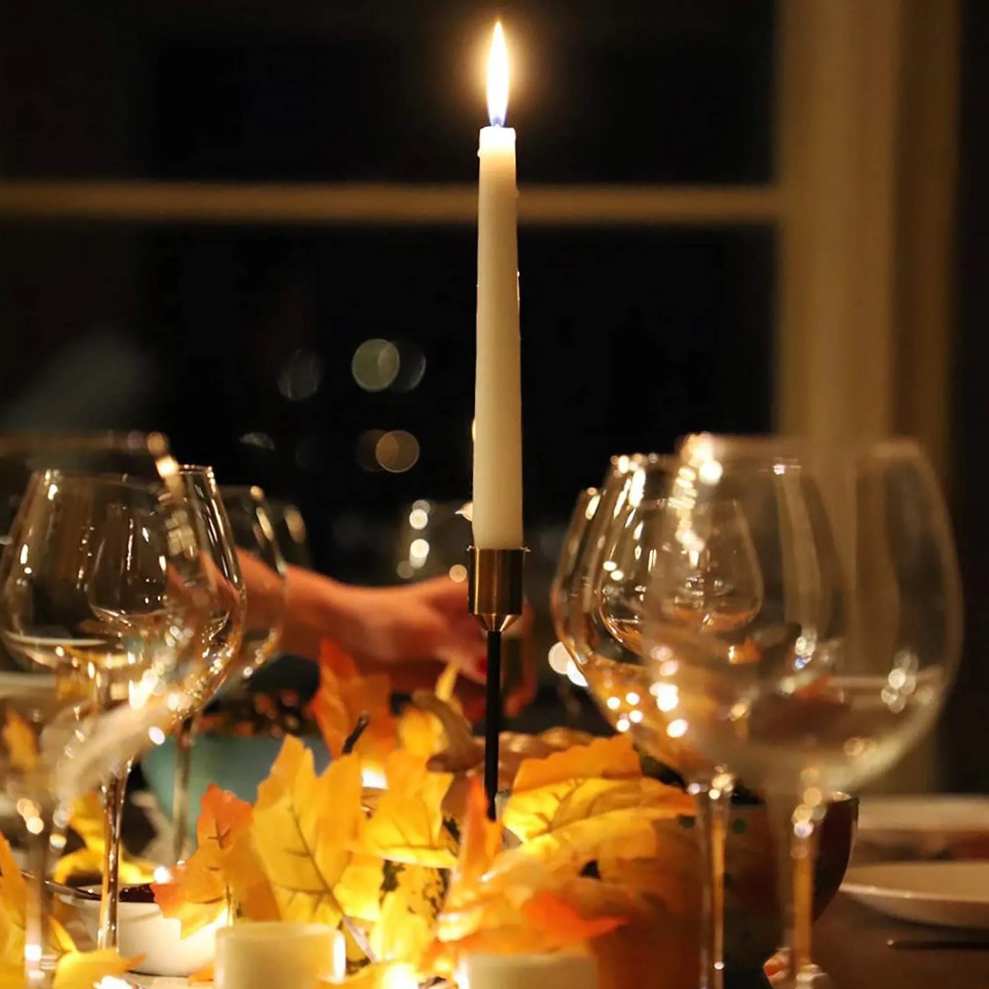 3pc Candlestick Set - Black and Brass