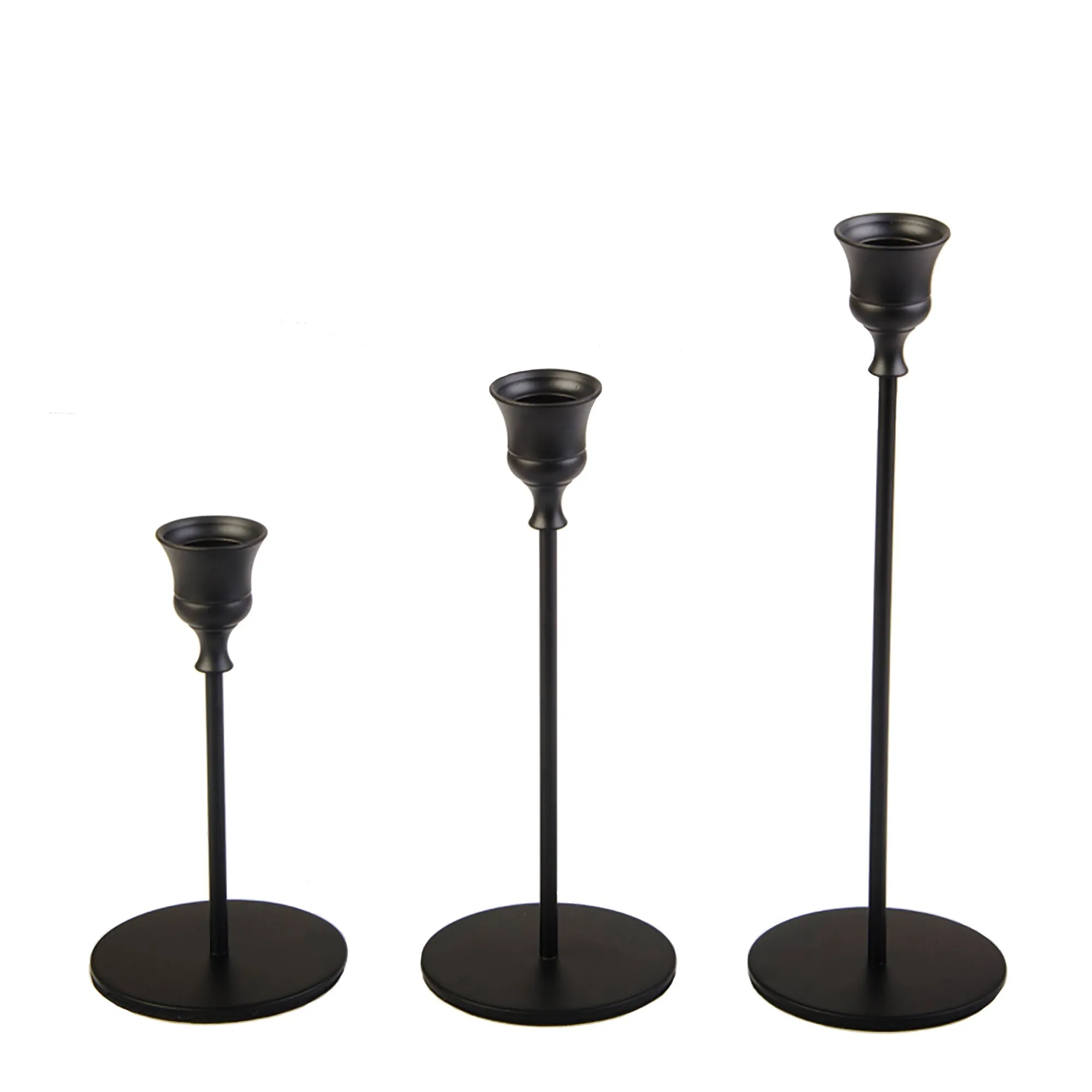 3pc Candlestick Set - Black
