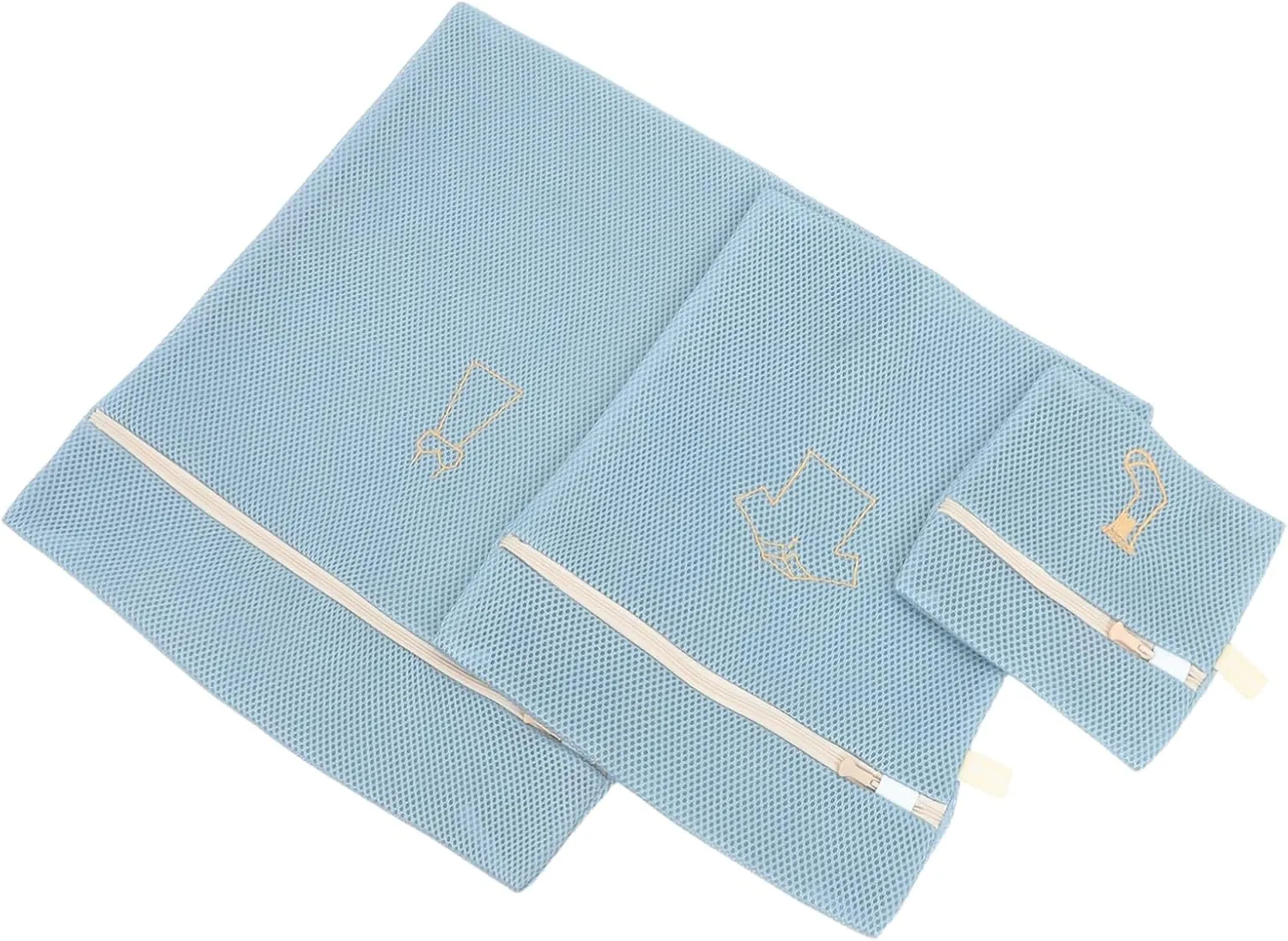 3Pcs Washing Bags Breathable Mesh Laundry Pouches with Zipper for Travel Storage and Gentle Care Washing Machine Includes