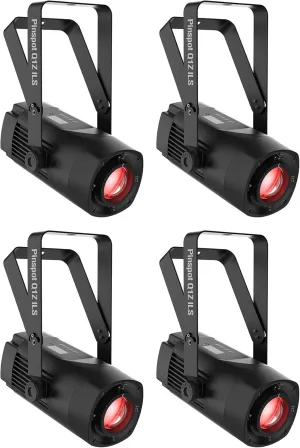 (4) Chauvet DJ PINSPOT Q1Z ILS 20 Watt RGBW LED DMX Compact Pin Spot Lights