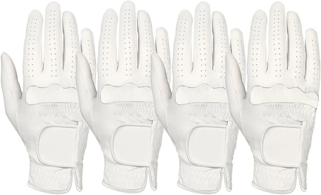 4 Mens All Weather Full Palm Cabretta Golf Gloves (Right)