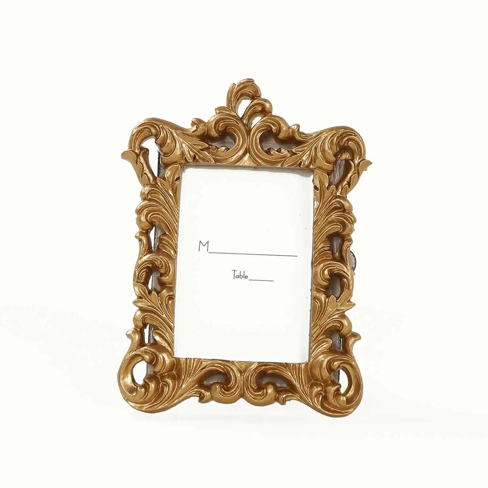 4-Pack Picture Frames Gold Resin Vintage Ornate Design Rectangle - Mini Photo Frame Wedding Place Card Holders & Party Favors 4"x3"
