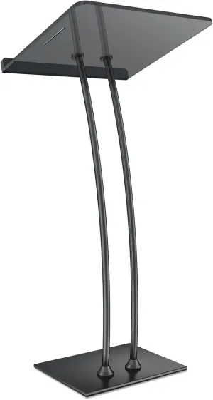 45'' Acrylic Podium Stand, Ultra Clear Iron Pulpits for Churches, Modern Lectern for Church, Conference, Speech, Classroom, 44.9''H x 23.6''L x 15.7''W (Black)