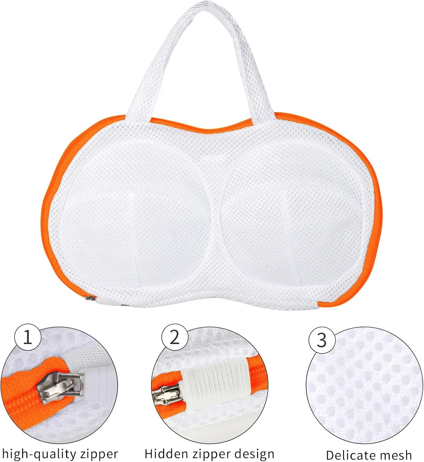 4Pcs Bra Wash Bags for Laundry Lingerie Underwear Brassiere Bag Set for Washing Machine Suitable for Women Delicates Bra Yellow(A to C Cups)