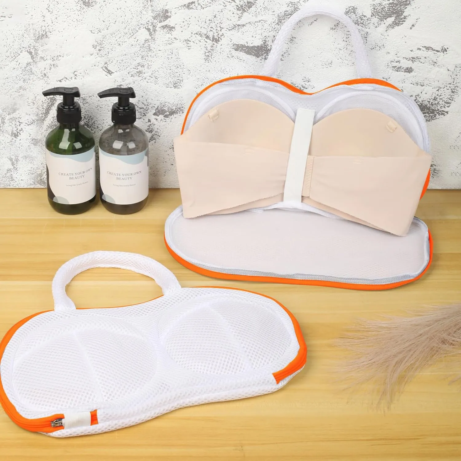 4Pcs Bra Wash Bags for Laundry Lingerie Underwear Brassiere Bag Set for Washing Machine Suitable for Women Delicates Bra Yellow(A to C Cups)