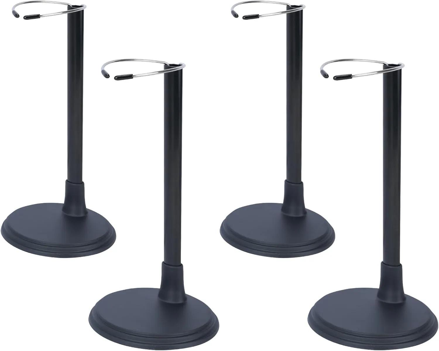4pcs Doll Stands Display Holder, Adjustable Doll Stands Portable Support Racks, Action Figure Stand Bracket Organizers Dolls Accessories for 12inches - 18inches Doll (Black)