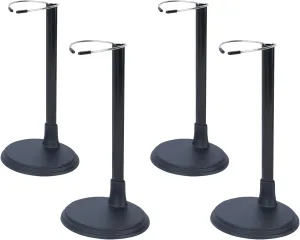 4pcs Doll Stands Display Holder, Adjustable Doll Stands Portable Support Racks, Action Figure Stand Bracket Organizers Dolls Accessories for 12inches - 18inches Doll (Black)