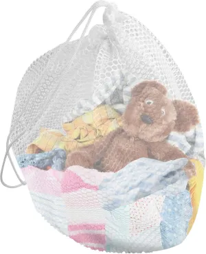 4PCS Mesh Laundry Wash Bag White Drawstring Washing Machine Bag,Large Size 20×24inch for Clothes, Beddings,Curtain,Tablecloth
