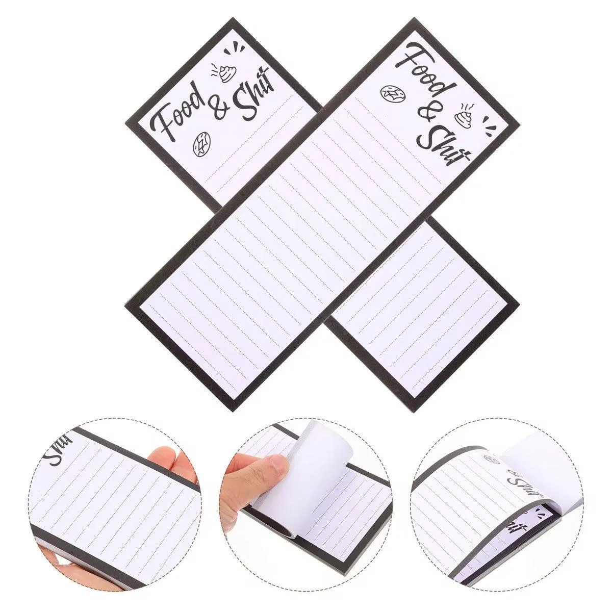 4X Magnetic Fridge Memo Pad and 4X Pen Clip Sticky Rectangular Notepad Sheet 50 Page