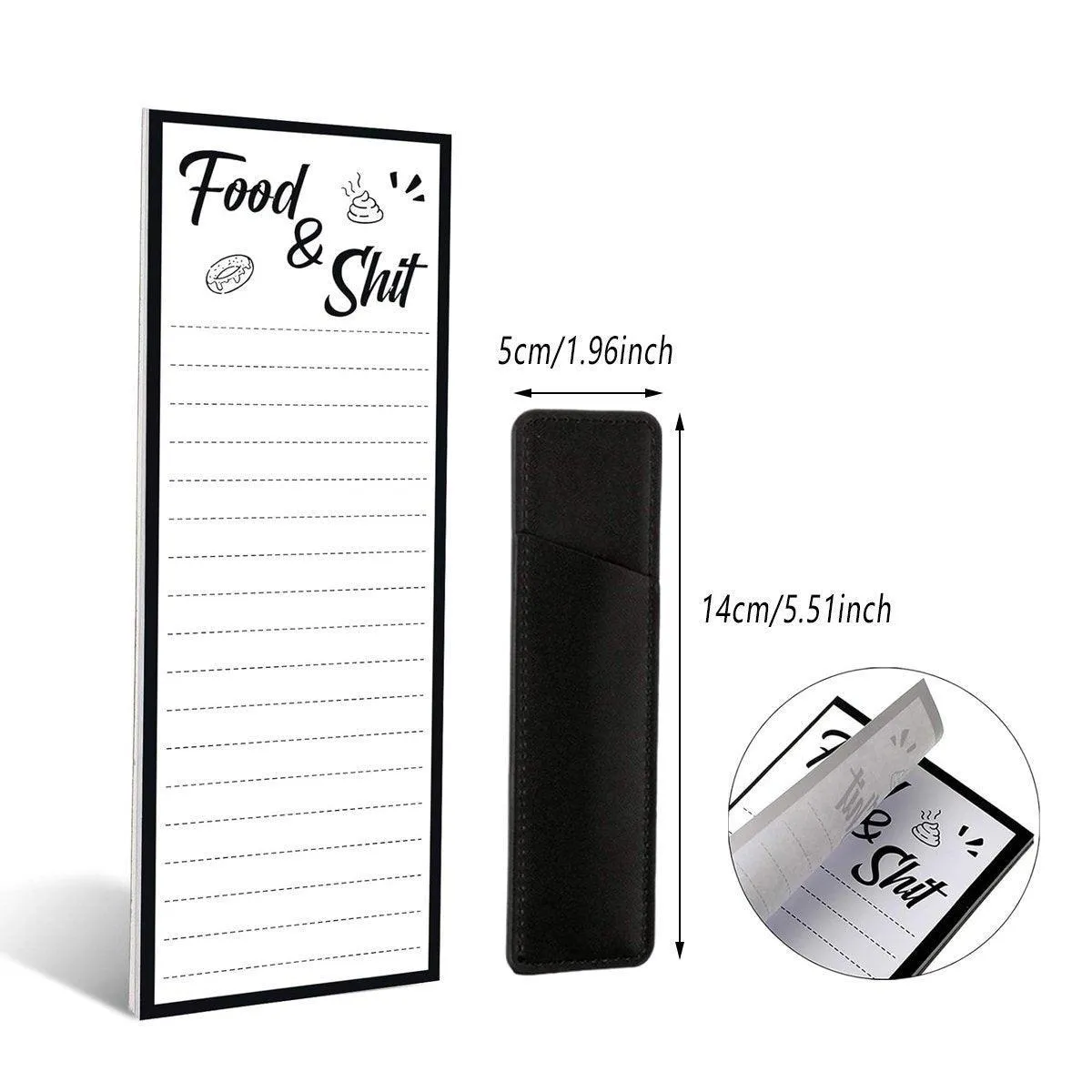 4X Magnetic Fridge Memo Pad and 4X Pen Clip Sticky Rectangular Notepad Sheet 50 Page