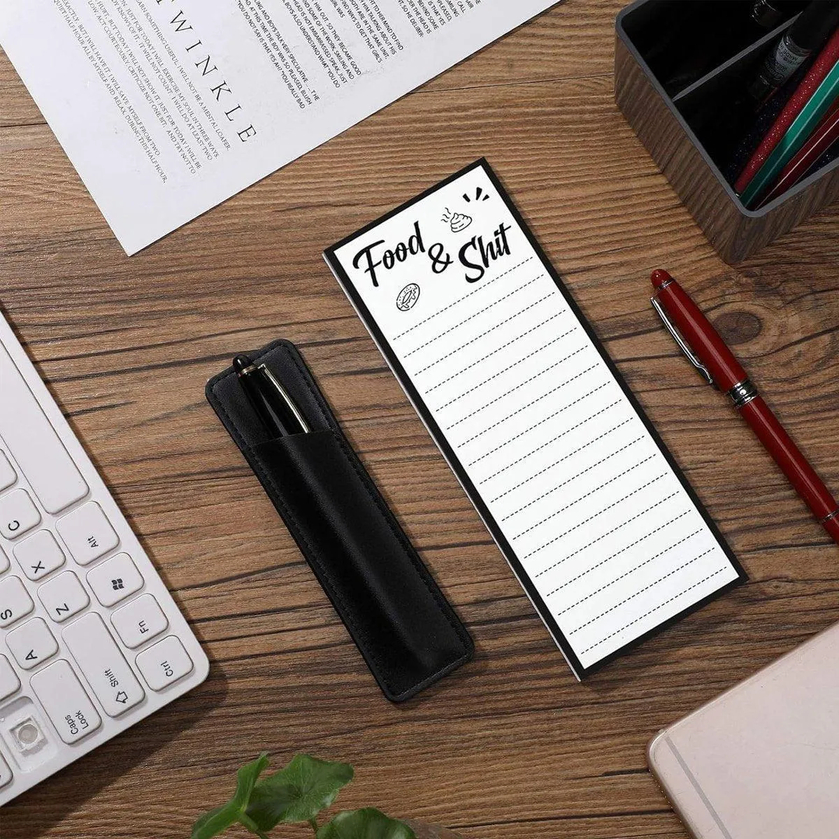 4X Magnetic Fridge Memo Pad and 4X Pen Clip Sticky Rectangular Notepad Sheet 50 Page
