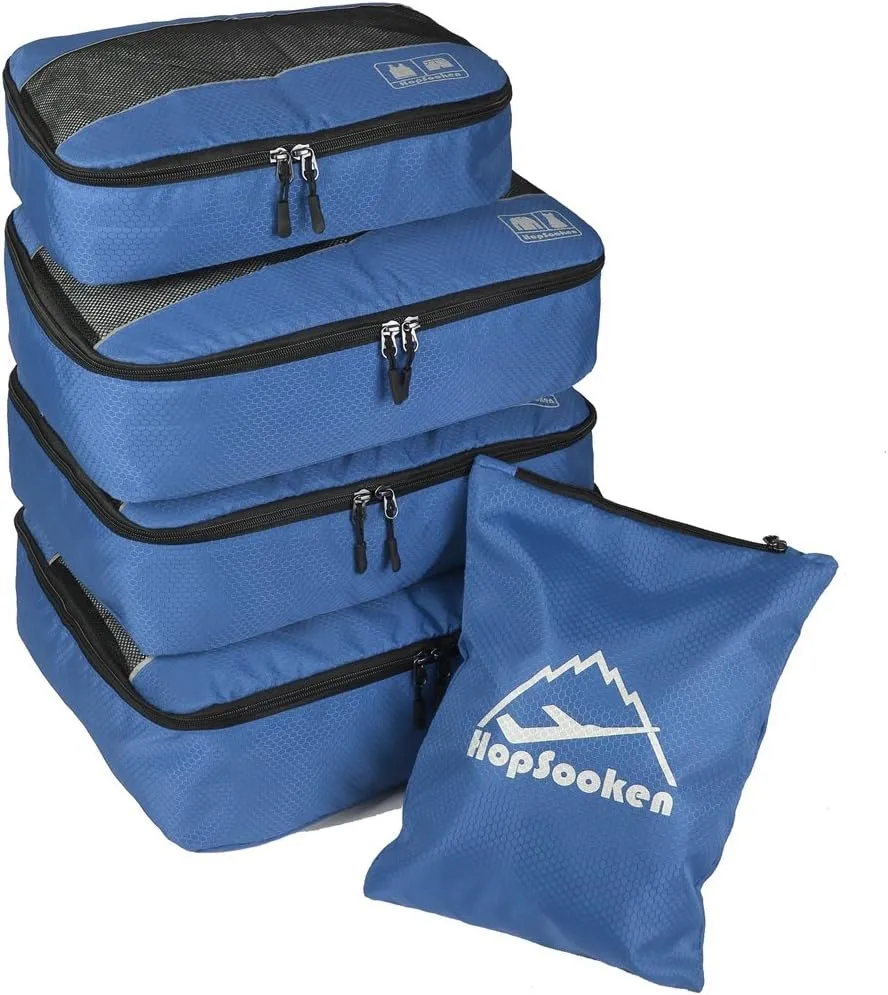 5 Set Packing Cubes for Travel Large Suitcase Luggage Organizer Bags Travel Accessories Vacation 4 Cubes 1 Laundry Pouch Bag