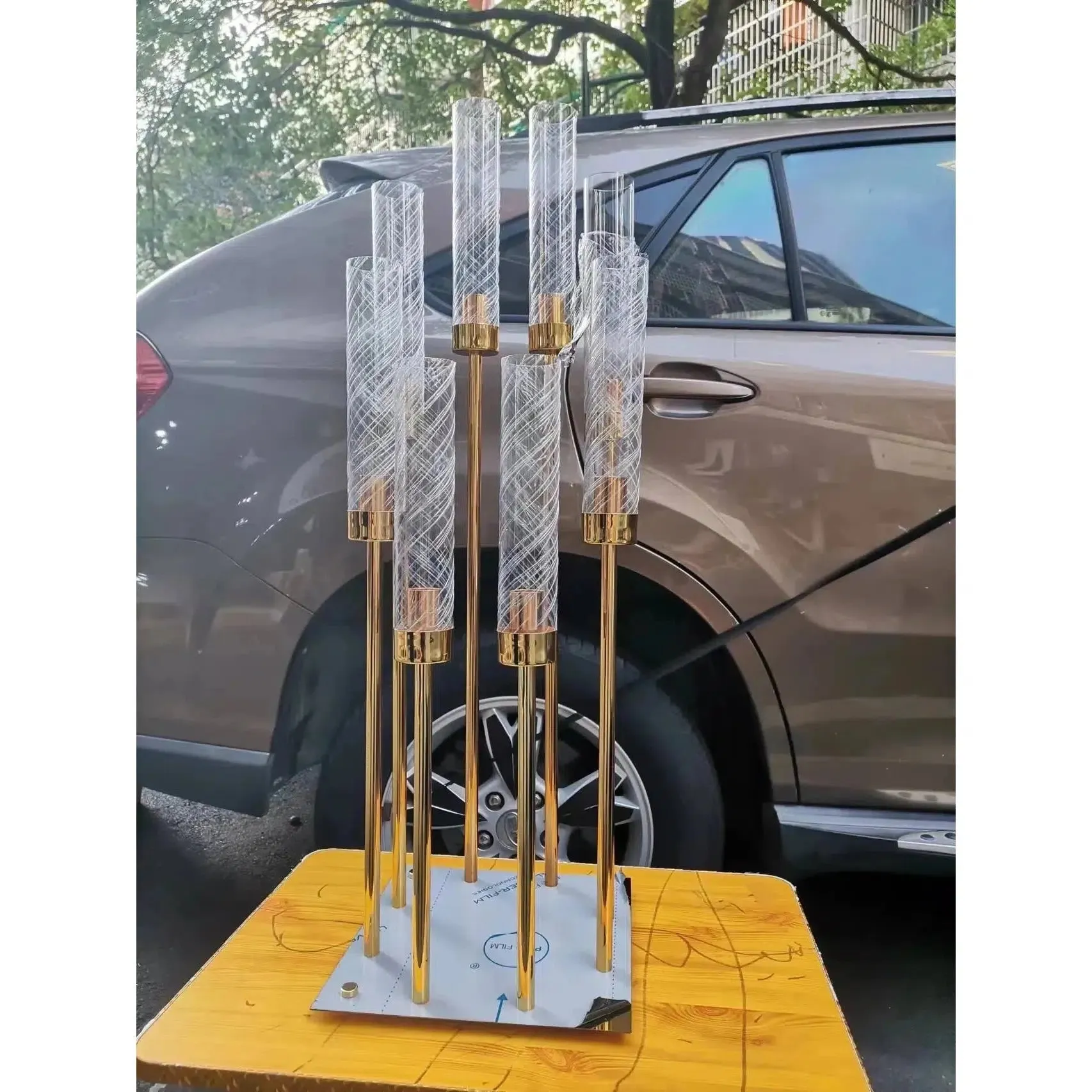 5/10PCS Metal Candle Holder Candlestick Flower Vase