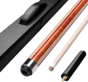 58" Handmade Maple Pool Cue Stick, 1/2 Jointed Billiard Cue, 12.75mm Leather Tip, Shock-Absorbing Grip, 18-21oz