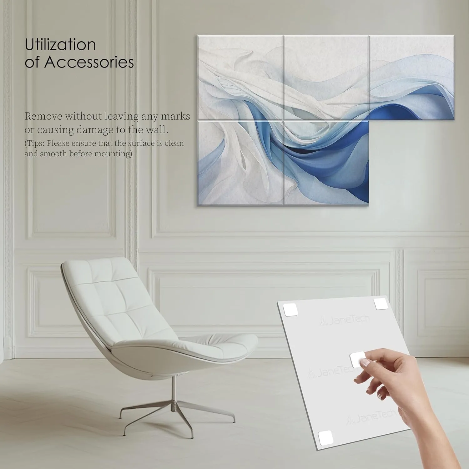 6 Pack Art Acoustic Panels 72x48 Inches Acoustical Wall Panels Decorative Sound Absorbing Panels for Studios, Offices, Theaters, Adhesive Included