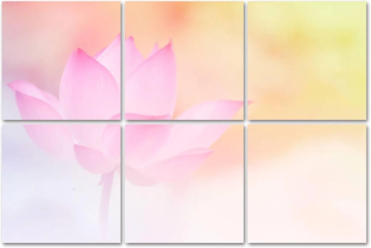 6 Pack Art Acoustic Panels Pink lotus select focus Self Adhesive Decorative Soundproof Wall Panels Sound Absorbing Panel 72"x48" for Office Home Studio