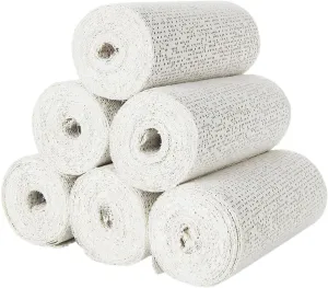 6 Pack Plaster Gauze Bandage for Hobby Craft, Each Roll 6” x 180”Plaster Cloth Rolls Bulk, Cloth Gauze Bandage for Masks, Scenery, Belly Cast (6In x 15Ft/ 5yd)