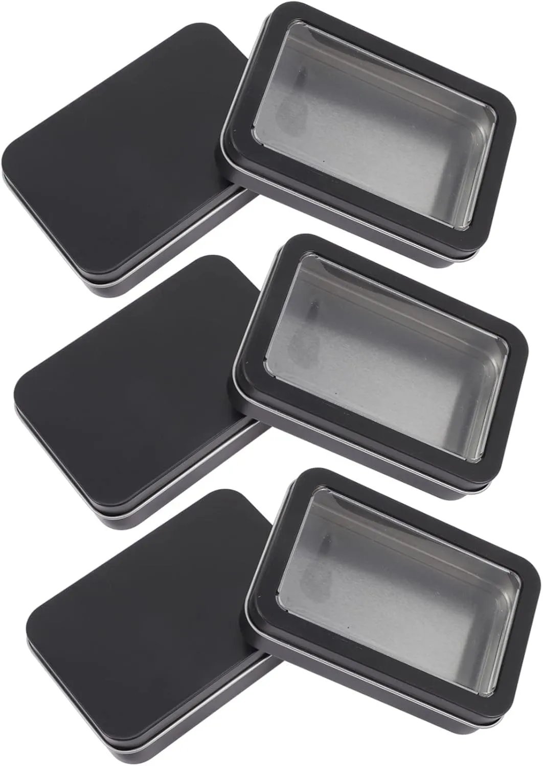 6 Pack Tin Plate Card Game Storage Box Trading Card Storage Box Safe Card Organizer