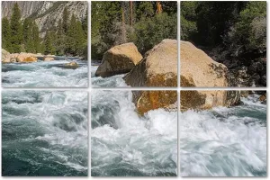6Panels Art Acoustic Panels Kings River Soundproof Wall Panels Padding Decorative Sound Absorbing Panels 72"x48" for Recording Studios Home