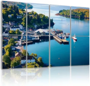 8 Pack Art Acoustic Panels Holidays Scotland panoramic view Oban west coast Scotland Soundproof Wall Panels, 32"x48" Decorative Sound Absorbing Panels, Acoustic Treatment for Home, Office