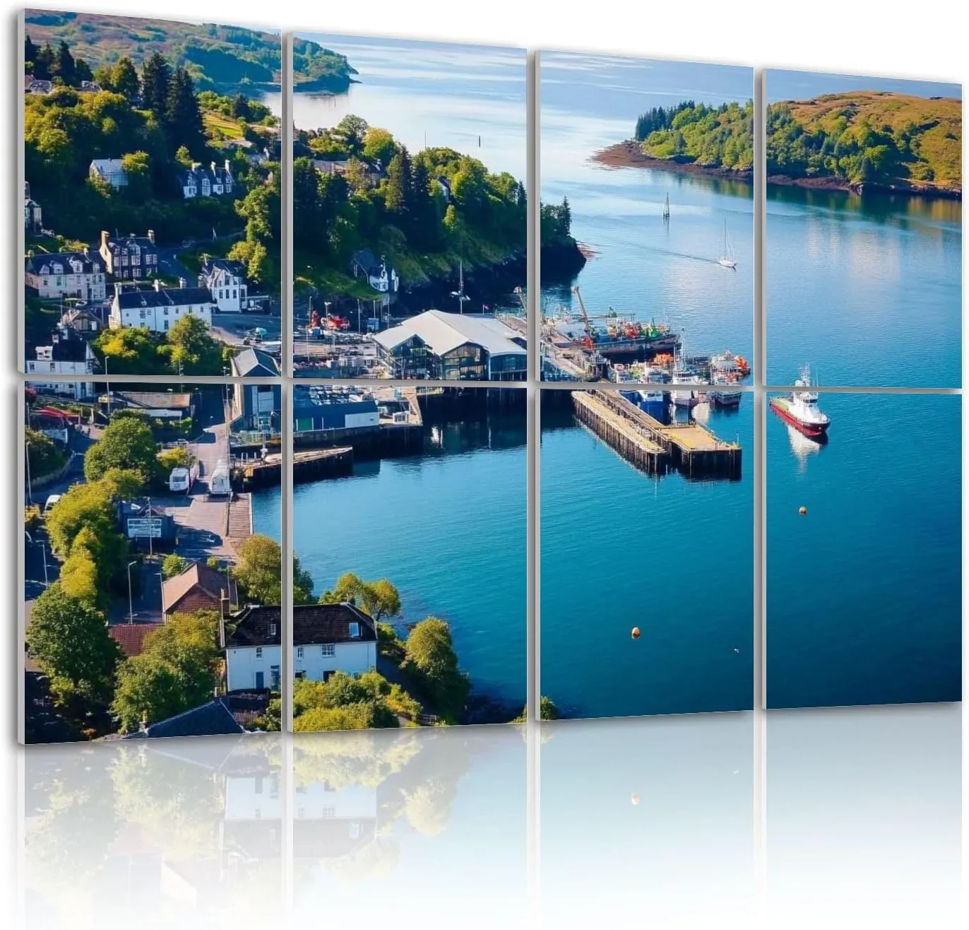 8 Pack Art Acoustic Panels Holidays Scotland panoramic view Oban west coast Scotland Soundproof Wall Panels, 32"x48" Decorative Sound Absorbing Panels, Acoustic Treatment for Home, Office