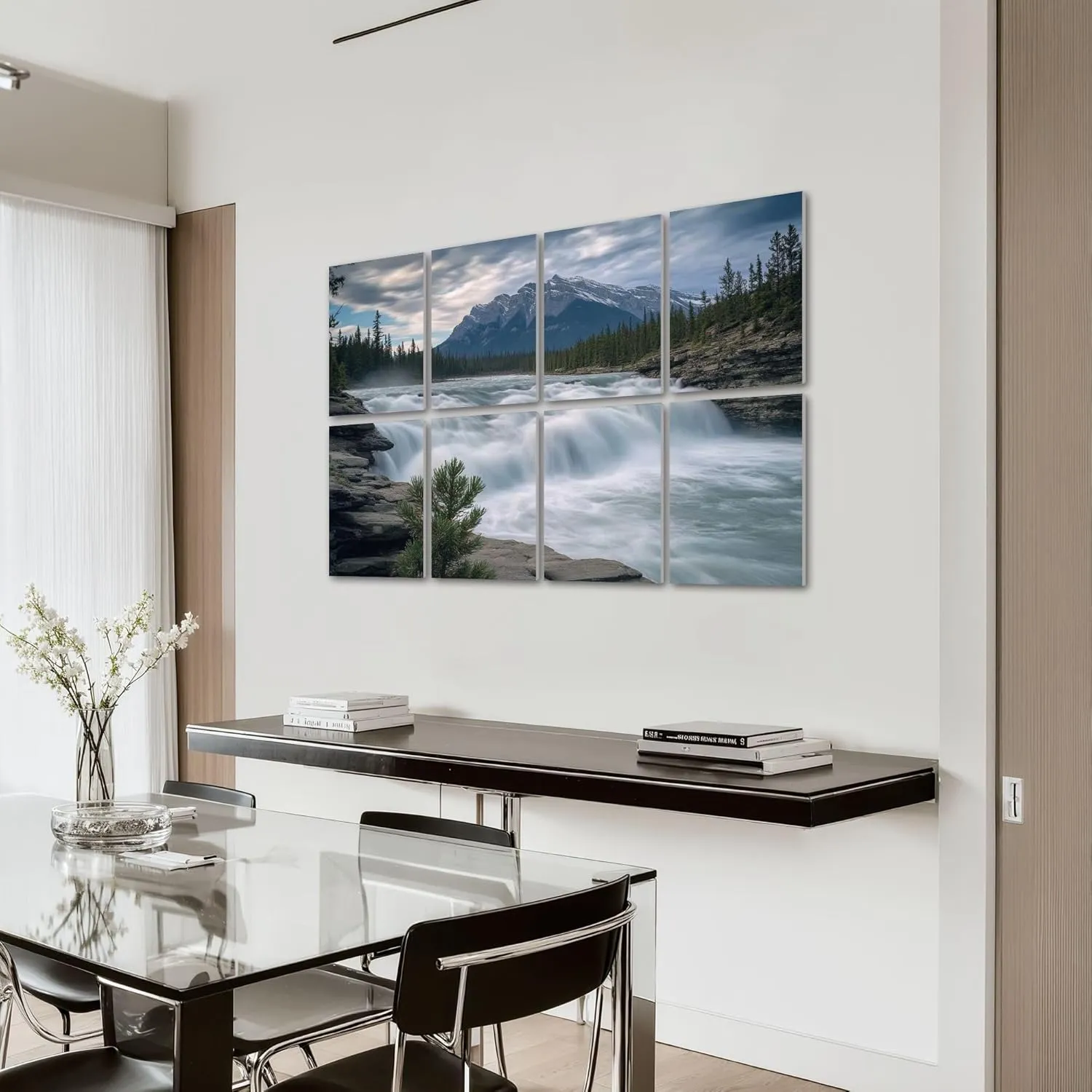 8 Panels Art Acoustic Panels Athabasca Falls summer Jasper National Park AB Canada Soundproof Wall Panels Padding Decorative Sound Absorbing Panels 48"x32" for Recording Studios Home