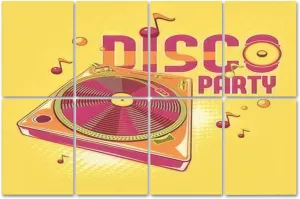 8 Panels Art Acoustic Panels Disco party funky colorful music design Soundproof Wall Panels Padding Decorative Sound Absorbing Panels 48"x32" for Recording Studios Home