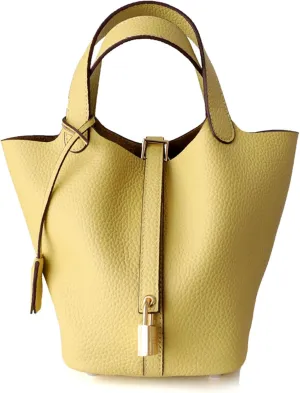 8 Top Layer Cowhide Bucket Cabbage Basket Genuine Leather Women's Bag