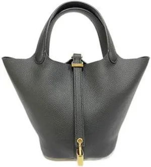 8 Top Layer Cowhide Bucket Cabbage Basket Genuine Leather Women's Bag
